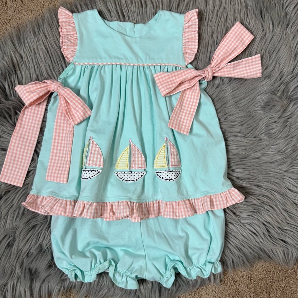 Aqua and Pink matching girl set ⛵️